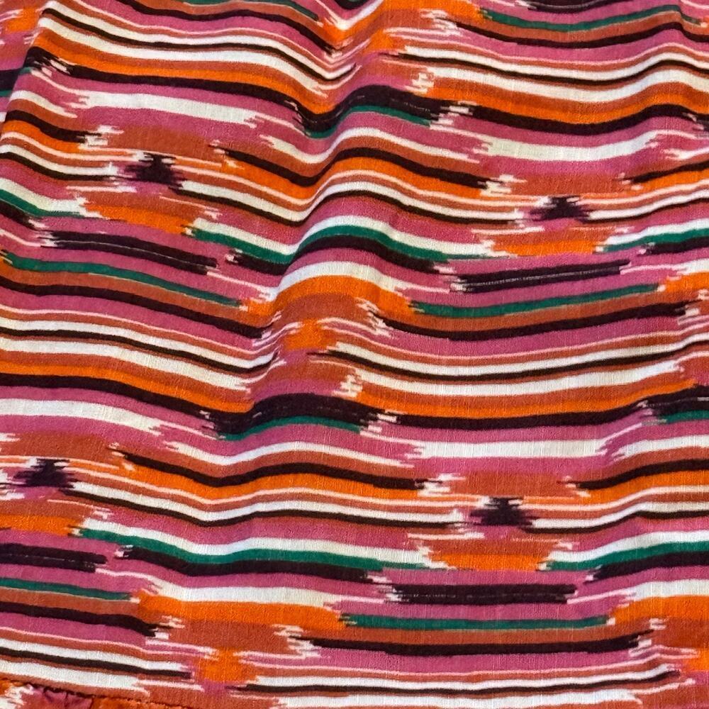 LOFT Petites 8P Tiered Sundress Strappy Ikat Stripe Summer Boho Midi - Picture 2 of 11